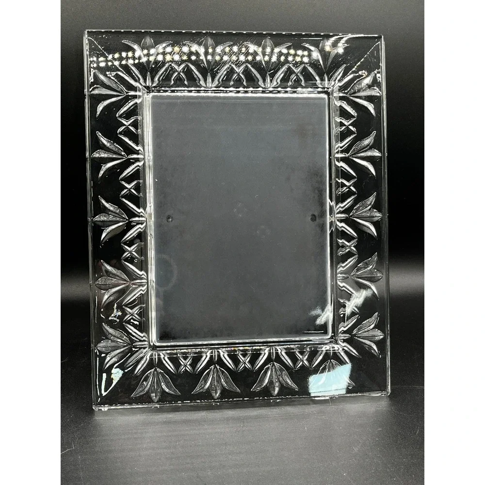 Waterford Crystal Frame Elegant Faceted Beveled Glass 5x7 Photo 8.5 x 10.5 Frame